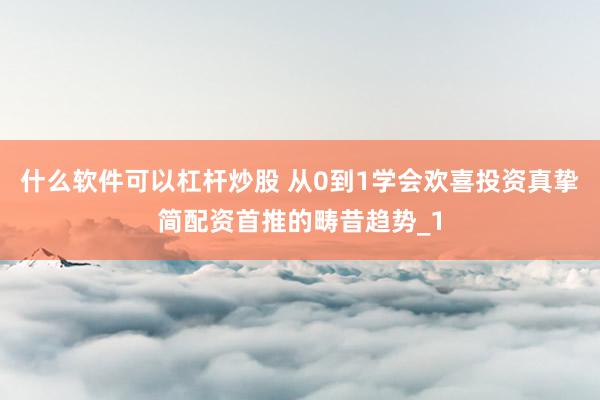 什么软件可以杠杆炒股 从0到1学会欢喜投资真挚简配资首推的畴昔趋势_1