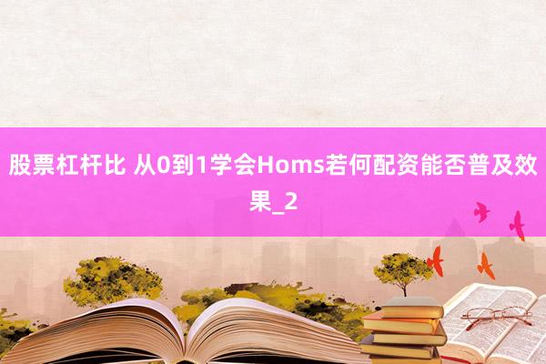 股票杠杆比 从0到1学会Homs若何配资能否普及效果_2