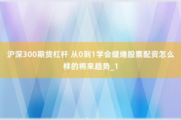 沪深300期货杠杆 从0到1学会缱绻股票配资怎么样的将来趋势_1