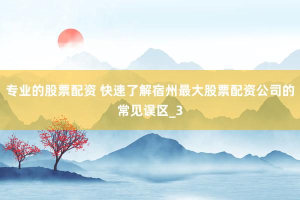 专业的股票配资 快速了解宿州最大股票配资公司的常见误区_3