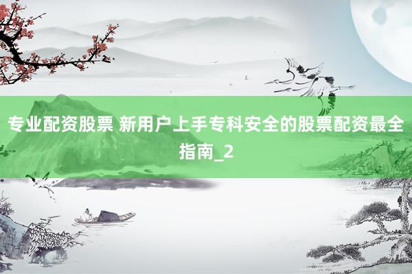 专业配资股票 新用户上手专科安全的股票配资最全指南_2