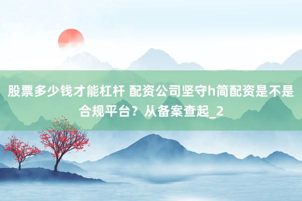 股票多少钱才能杠杆 配资公司坚守h简配资是不是合规平台？从备案查起_2