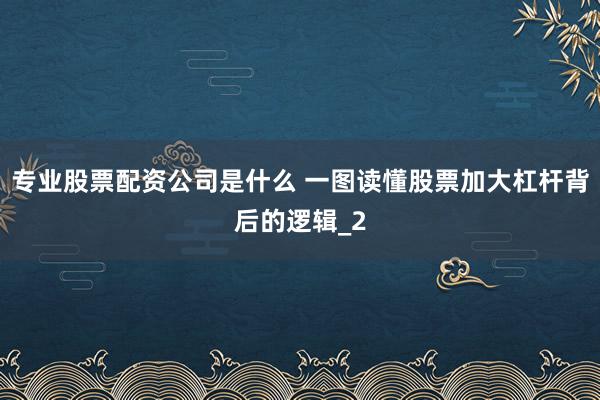 专业股票配资公司是什么 一图读懂股票加大杠杆背后的逻辑_2